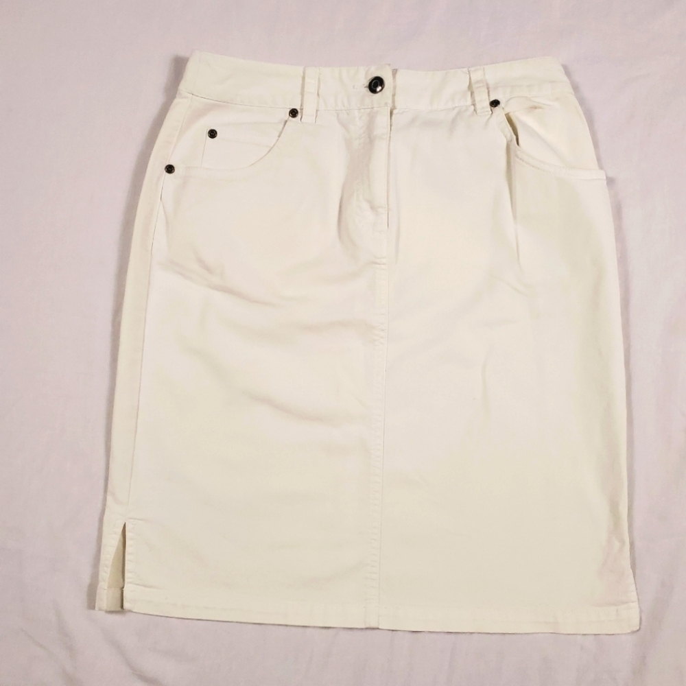 Talbots Petites white side slit skirt size 8p